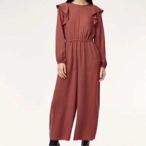Wilfred Terracotta Ruffle Jumpsuit
